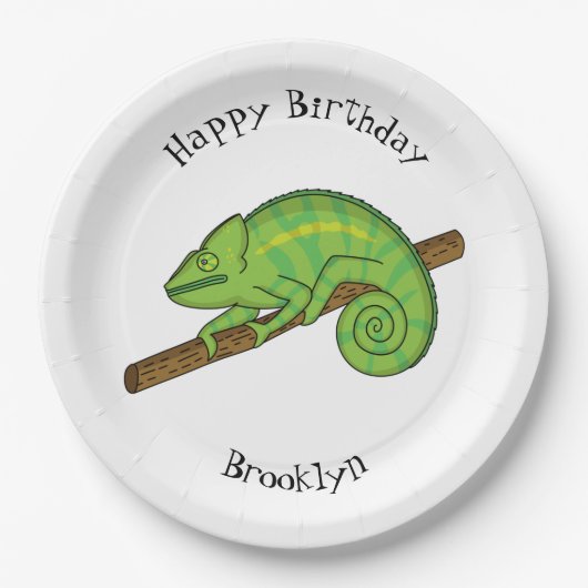 パーソンズカメレオンイラストレーション ペーパープレート (正面)