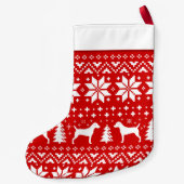 パーソンラッセルテリアシルエット スモールクリスマスストッキング (裏面)