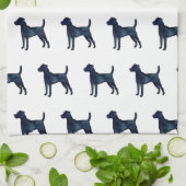 パーソンラッセルテリアブラックウォーター色 キッチンタオル (折り畳み)