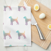 パーソンラッセルテリアードッグブリードジオパステル キッチンタオル (四つ折り)