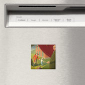 パーソン・ウェems'ファブル, 1939 by Grant Wood マグネット (インサイチュ (食洗機))