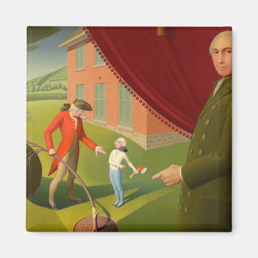 パーソン・ウェems'ファブル, 1939 by Grant Wood マグネット (正面)