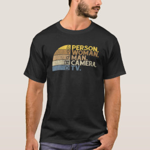 パーソン・ウーマン・カメラTVレトロギフト Tシャツ