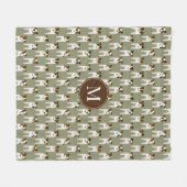 パーソン・ジャック・ラッセル・テリアのセージまたは任意の色 フリースブランケット (正面(横))