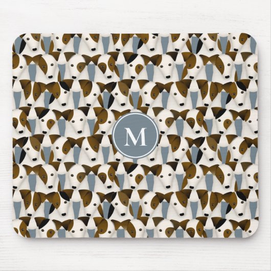 パーソン・ジャック・ラッセル・テリアーズの犬のパターンが多い  マウスパッド (正面)