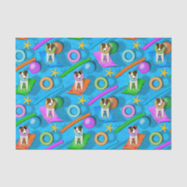 パーソン・ジャック・ラッセル・テリア犬プールパーティーパターン 薄葉紙