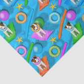 パーソン・ジャック・ラッセル・テリア犬プールパーティーパターン 薄葉紙 (詳細)