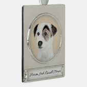 パーソン・ジャック・ラッセル・テリア絵画ズ – Dog Art Sil シルバープレートバナーオーナメント (右)