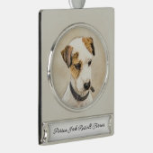 パーソン・ジャック・ラッセル・テリア絵画ズ – Dog Art Sil シルバープレートバナーオーナメント (右)