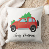 パーソン・ラッセル・テリアがクリスマスカーを運転 クッション (ブランケット)