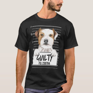 パーソン・ラッセル・テリアー・ムグショット罪名犬 Tシャツ