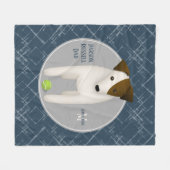 パーソン・ラッセル・テリア・ドッグダーク・ブルー・グレー フリースブランケット (正面(横))