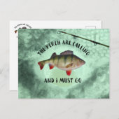 パーチおもしろい魚釣り引用文はがき ポストカード (正面/裏面)