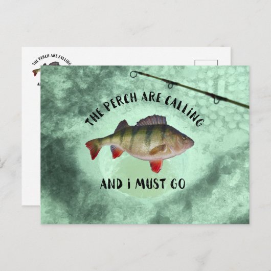 パーチおもしろい魚釣り引用文はがき ポストカード (正面/裏面)
