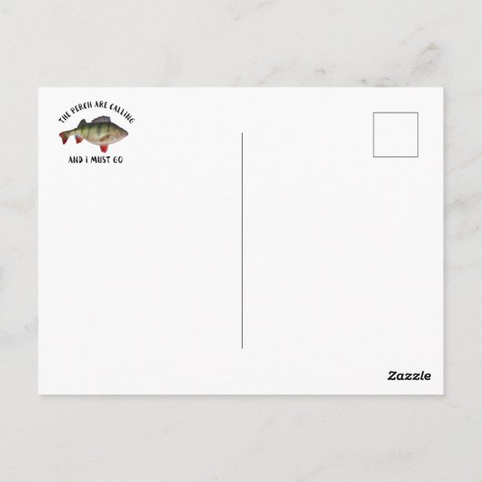パーチおもしろい魚釣り引用文はがき ポストカード (裏面)