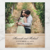 パーチエレガントメント紙テンプレート結婚ズ ワインラベル (シングルラベル)