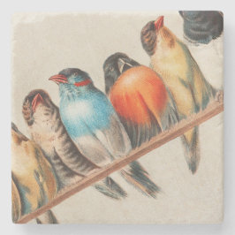 パーチカラフルに鳥2 ストーンコースター