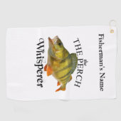 パーチパーソナライズされたウイスパーラー魚釣りタオル ゴルフタオル (横)