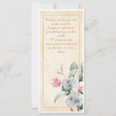 パーチメントとフローラ4"x9"アニバーサリーカード (裏面)