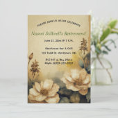 パーチメントに咲く編集可能なローズ 招待状 (スタンド正面)