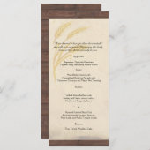 パーチメントのメニューの国結婚の小麦の草 メニュー (正面/裏面)