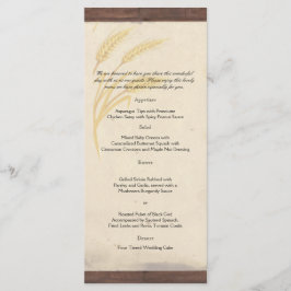 パーチメントのメニューの国結婚の小麦の草 メニュー