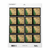 パーチメントろうそくラベル上の松の木 ラベル (フルシート)