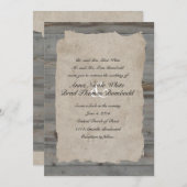 パーチメントウッ素朴ドカントリーウエディング招待状 招待状 (正面/裏面)