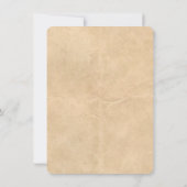 パーチメントオレンジ ブラウンの葉 ヴィンテージ 秋 ウェディング 招待状 (裏面)