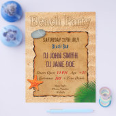 パーチメントオンサンドビーチパーティーイベントフライヤー チラシ (シングル)