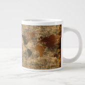 パーチメントグランジジャンボスープマグの世界地図 ジャンボコーヒーマグカップ (右)
