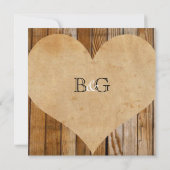 パーチメントハートウッドカントリーウエディング招待状 招待状 (裏面)