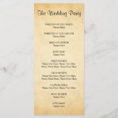 パーチメントパターンデザイン結婚式 プログラム (裏面)