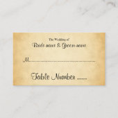 パーチメントパターン結婚デザインの座席表 プレイスカード (正面)
