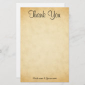 パーチメントパターン結婚デザインの感謝 便箋 (正面/裏面)