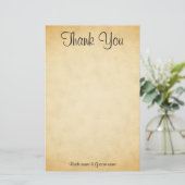 パーチメントパターン結婚デザインの感謝 便箋 (スタンド正面)