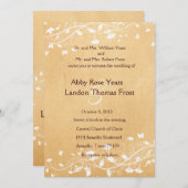 パーチメントホワイトヴァインのウェディング招待状 招待状 (正面/裏面)