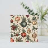 パーチメント上の印刷可能なヴィンテージ祭りパターン 招待状 (スタンド正面)