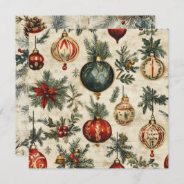 パーチメント上の印刷可能なヴィンテージ祭りパターン 招待状