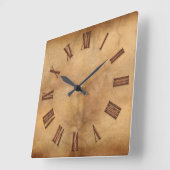 パーチメント効果アートクロック上モダンの2D銅 スクエア壁時計 (傾斜)