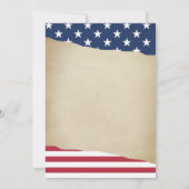 パーチメント紙とアメリカ国旗の4thオブジュライ 招待状 (裏面)