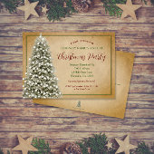 パーチメント紙のクリスマスツリー エレガントパーティ 招待状