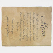 パーチメント紙の背景(スクリプトメッセージ付き) フリースブランケット (正面(横))