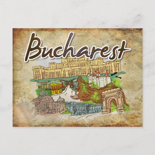 パーチメント紙ブカレストトラベルハガキ ポストカード (正面)