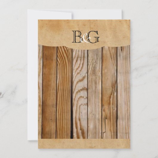 パーチメント素朴ウッドカントリーウェディング招待状 招待状 (裏面)