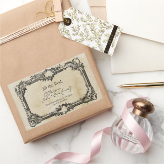 パーチメント署名作家蔵書票テンプレート 長方形シール