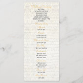 パーチメント金ゴールドとホワイトチャーチウェディングプログラム プログラム (裏面)