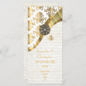 パーチメント金ゴールドとホワイトチャーチウェディングプログラム プログラム (正面/裏面)