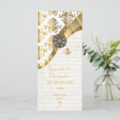 パーチメント金ゴールドとホワイトチャーチウェディングプログラム プログラム (スタンド正面)