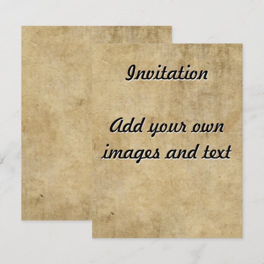 パーチメント テクスチャ 招待状 (正面/裏面)